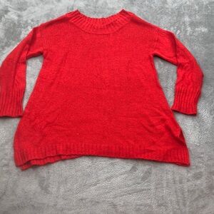 Roaman's Womens Red Tunic Sweater Medium M 14/16 Long Sleeve Knit